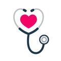 Stethoscope heart icon