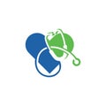 Stethoscope Heart Medical Healthcare Logo Design Vector