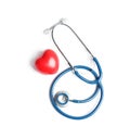 Stethoscope and heart model Royalty Free Stock Photo