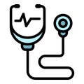 Stethoscope heart rate icon color outline vector Royalty Free Stock Photo