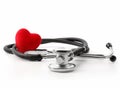 Stethoscope with heart on a white Royalty Free Stock Photo