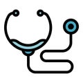 Stethoscope icon color outline vector Royalty Free Stock Photo