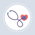 Stethoscope icon healthcare medical service logo medicine and health symbol concept flat Royalty Free Stock Photo