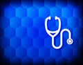 Stethoscope icon hexagon creative abstract blue background seamless hexagonal illustration design Royalty Free Stock Photo