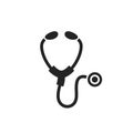 Stethoscope icon. isolated vector therapy and diagnostic symbol. medical design element