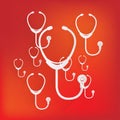 Stethoscope icon, medical background