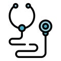 Stethoscope icon color outline vector Royalty Free Stock Photo