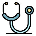 Stethoscope icon color outline vector Royalty Free Stock Photo