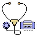 Stethoscope icon color outline vector Royalty Free Stock Photo