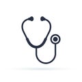 Stethoscope icon in trendy flat style isolated on background. Symbol for your web site design. Medical and Health Royalty Free Stock Photo