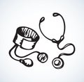 Stethoscope icon. Vector drawing