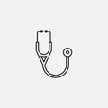 Stethoscopeline in Thin line black color. flat simple vector symbols illustration
