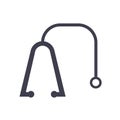 Stethoscope icon vector sign and symbol isolated on white background, Stethoscope logo concept Royalty Free Stock Photo