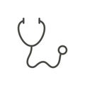 Stethoscope icon vector. Line diagnostic tool symbol isolated. T Royalty Free Stock Photo