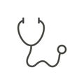 Stethoscope icon vector. Line diagnostic tool symbol isolated. Trendy flat medical outline ui sign Royalty Free Stock Photo