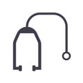 Stethoscope icon vector sign and symbol isolated on white background, Stethoscope logo concept Royalty Free Stock Photo