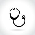 Stethoscope icon on white background Royalty Free Stock Photo