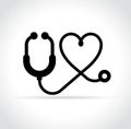 Stethoscope icon on white background Royalty Free Stock Photo