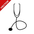 Stethoscope icon on white background Royalty Free Stock Photo