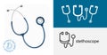 stethoscope isolated flat icon. solid and line medicine Royalty Free Stock Photo
