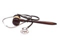 Stethoscope with judge gavel Royalty Free Stock Photo
