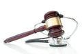 Stethoscope and judges gavel Royalty Free Stock Photo