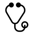 Stethoscope line icon. Medical diagnostics, care sign