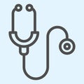 Stethoscope line icon. Medical equipment. Health care vector design concept, outline style pictogram on white background Royalty Free Stock Photo