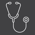 Stethoscope line icon, medicine Royalty Free Stock Photo