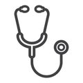 Stethoscope line icon, medicine Royalty Free Stock Photo