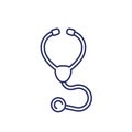 stethoscope line icon on white