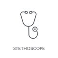 Stethoscope linear icon. Modern outline Stethoscope logo concept