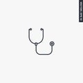 Stethoscope, linear style sign for mobile concept and web design