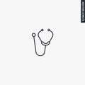 Stethoscope, linear style sign for mobile concept and web design