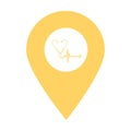 Stethoscope location map pin icon. Element of map point for mobile concept and web apps. Icon for website design and development,