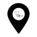 Stethoscope location map pin icon. Element of map point for mobile concept and web apps. Icon for website design and development,