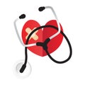 stethoscope and love hurt. Vector illustration decorative design