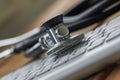 Stethoscope lying at the computer keyboard close up. Royalty Free Stock Photo