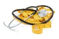 Stethoscope on measuring roulette Royalty Free Stock Photo