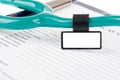 Stethoscope on medical document Royalty Free Stock Photo