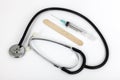 Stethoscope and medical syring