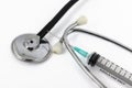 Stethoscope and medical syring