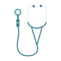 Stethoscope medicine equipment. Diagnostic treatment cardiology tool.