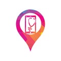 Stethoscope mobile gps shape concept logo design