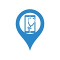 Stethoscope mobile gps shape concept logo design