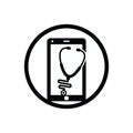 Stethoscope mobile logo design vector.