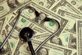 Stethoscope on Money Royalty Free Stock Photo