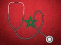 Stethoscope on Morocco flag