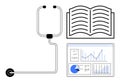 Stethoscope, Open Book, and Analytics Dashboard Representing Medical Research and Data Analysis Royalty Free Stock Photo