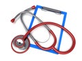 Stethoscope and paper clip Royalty Free Stock Photo